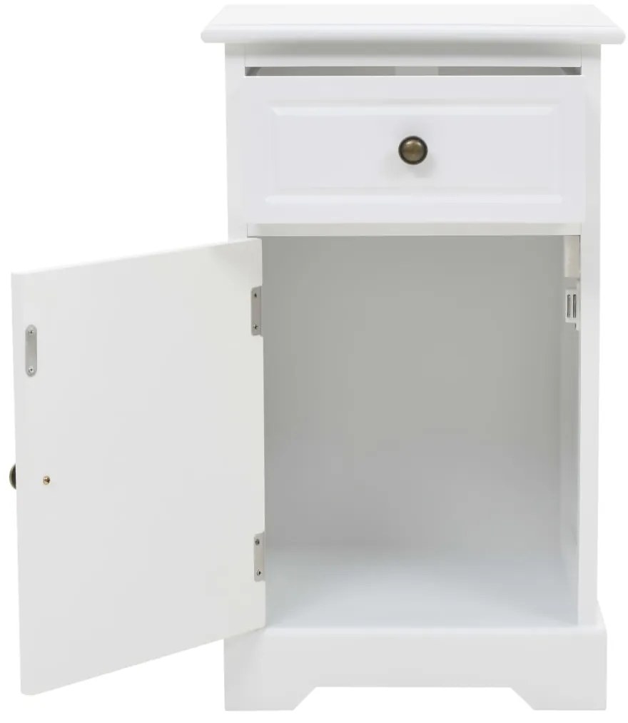 Mesa de cabeceira em MDF e madeira de pinho 35x32x59 cm