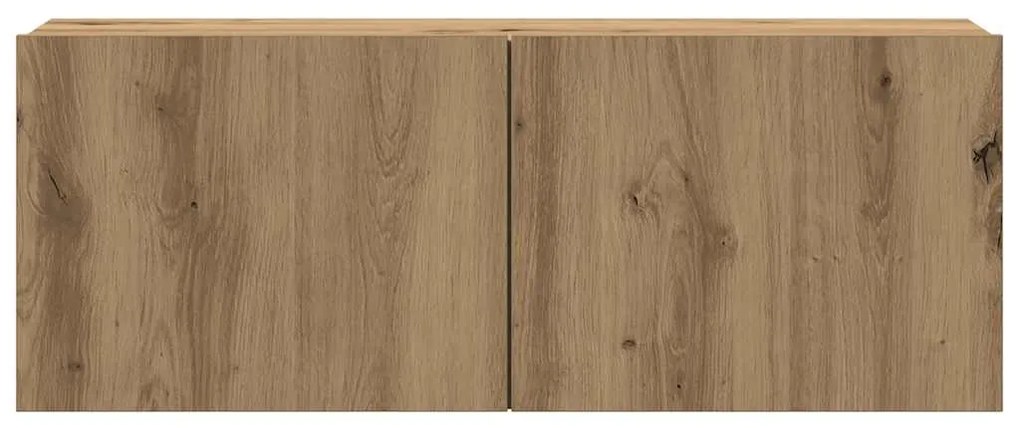 Conjunto de armário TV parede 8 pcs madeira carvalho artisiano