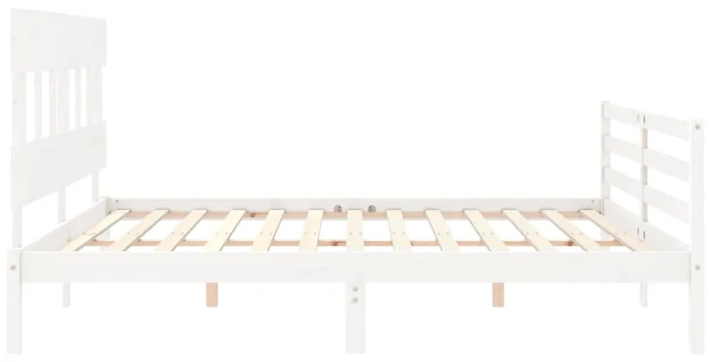 Estrutura cama Super King Size c/ cabeceira madeira branco