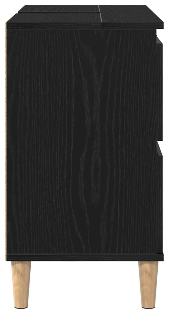 Gabinete de Pia vidaXL Preto Carvalho 80x33x60 cm Madeira de Engenhari