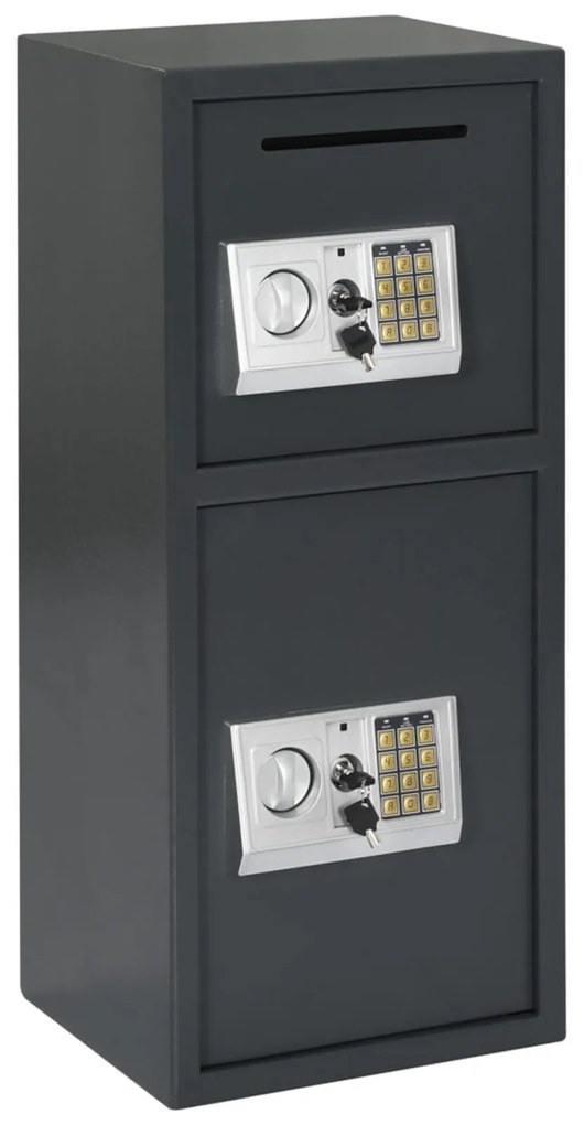 vidaXL Cofre Electrónico Digital Cinza Escuro 35x31x80 cm Aço