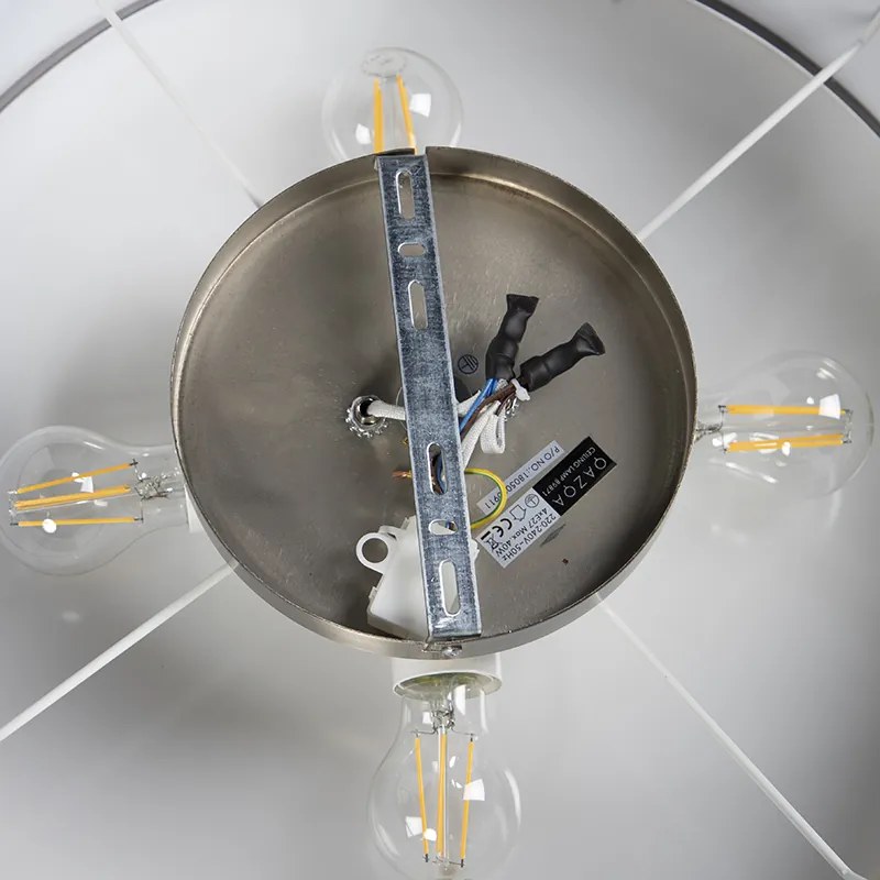 Candeeiro de teto rústico cinzento 50 cm - Drum