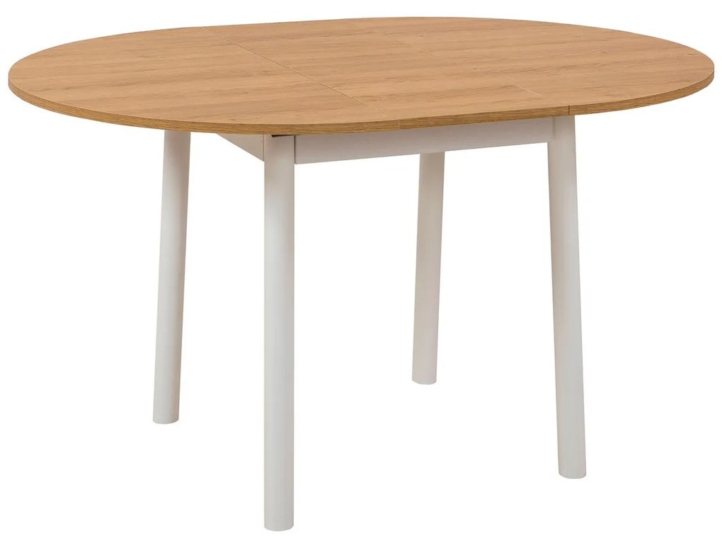 Conjunto de Mesa de Jantar Extensível Oliver – Branco Carvalho – Mesa: