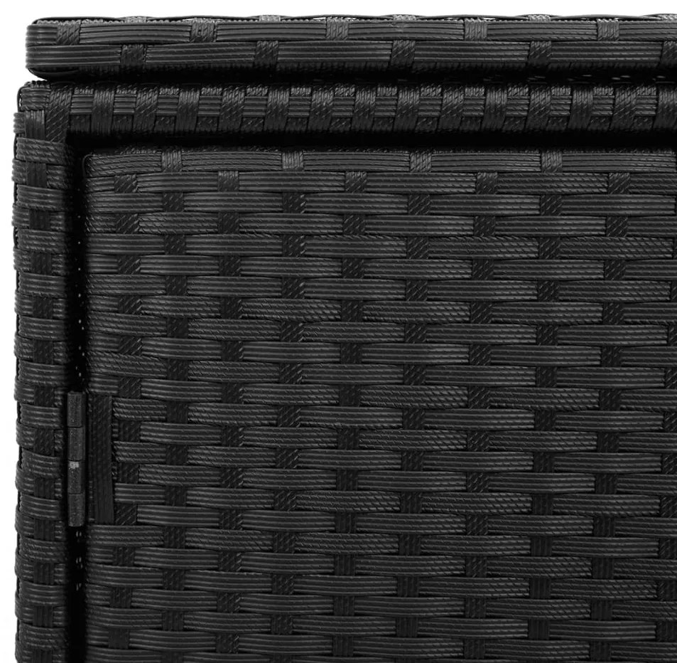 Armário de arrumação para jardim 110x55x60,5 cm vime PE preto
