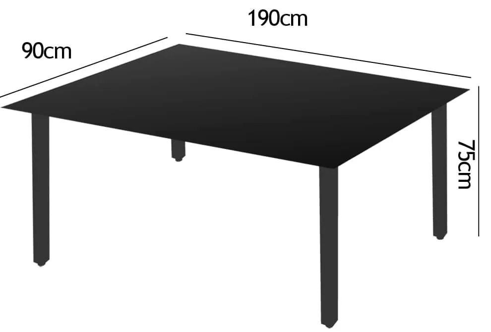 Conjunto de refeição de jardim Bern 9 peças com 8 cadeiras e 1 mesa em alumínio antracite