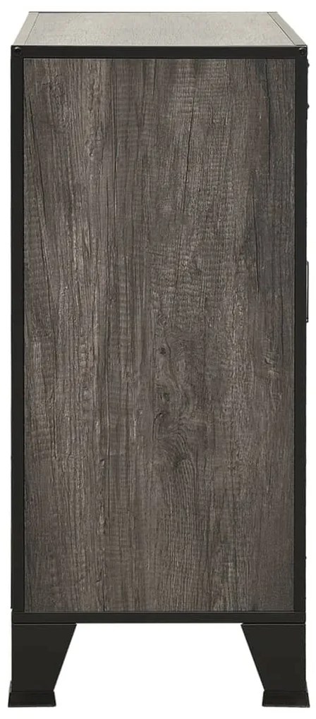 Armário de arrumação 72x36x82 cm metal e MDF cinzento
