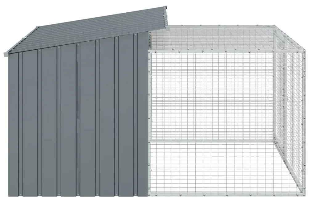 Casota p/ cães c/ parque 153x194x110 cm aço galvaniz. antracite