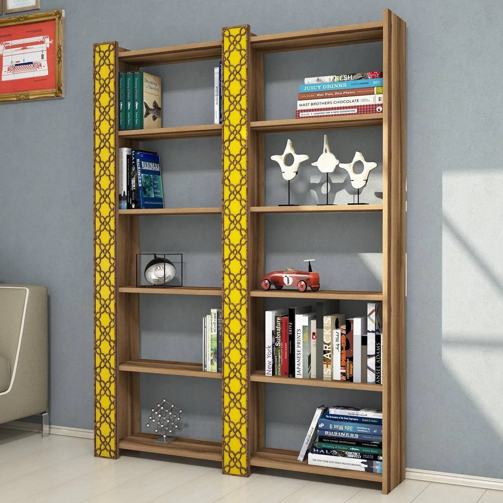 Estante City – Nogueira Amarela – 124,6x170x24,2 cm
