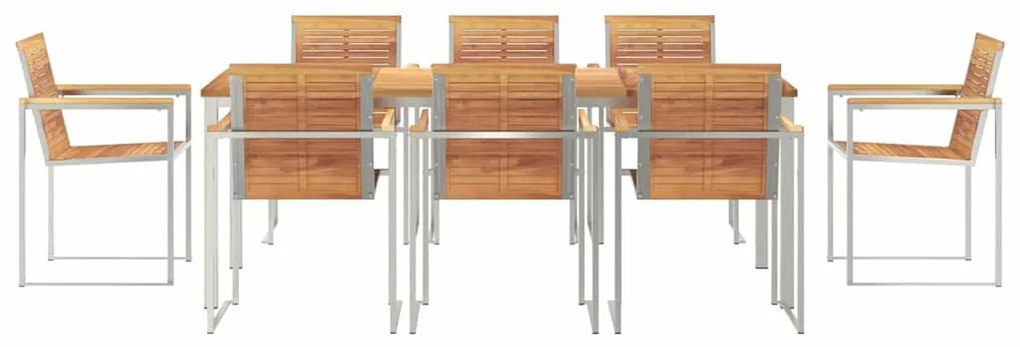 Conjunto de Jantar para Jardim vidaXL de 9 Peças em Madeira de Teca Ma
