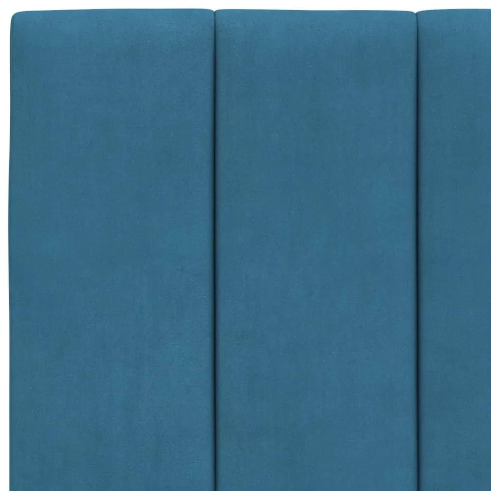 Estrutura de cama c/ luzes LED 90x200 cm veludo azul