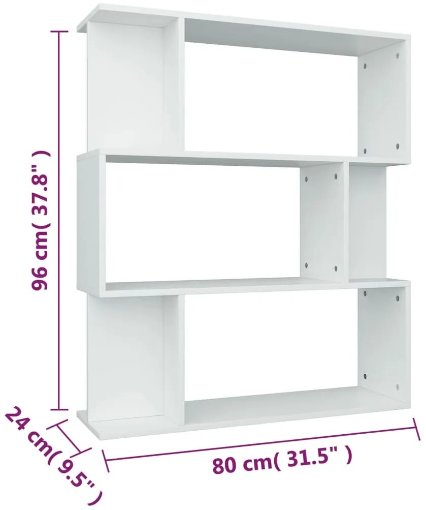 Estante/divisória 80x24x96 cm derivados de madeira branco