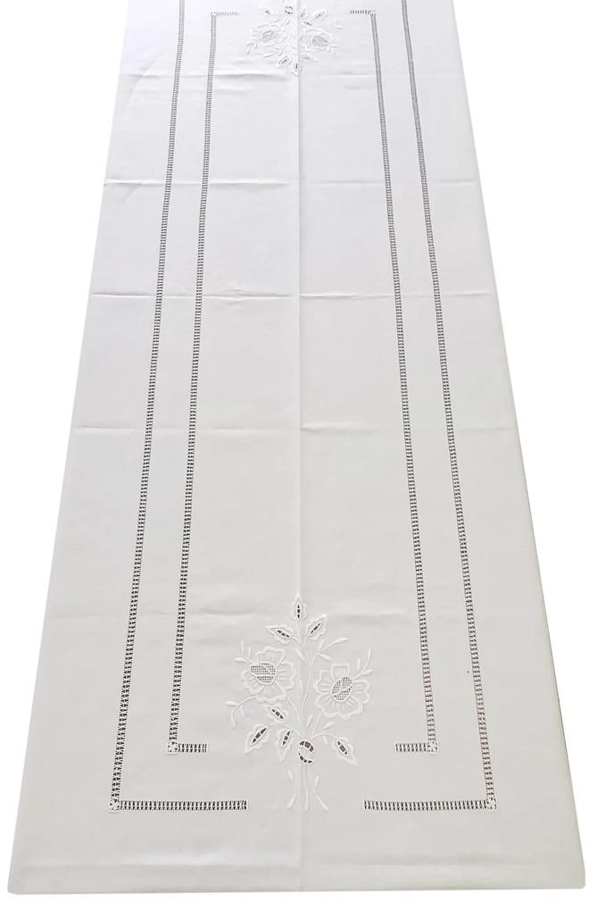 180x350 Toalha de mesa de linho bordada a mão - bordados da lixa Creative Rosemary 2021