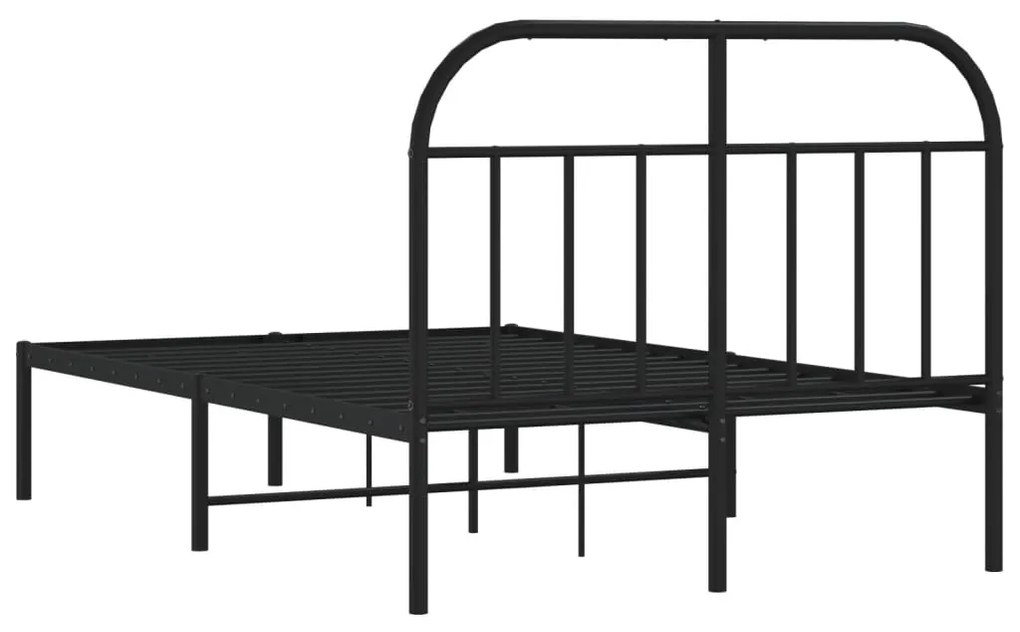 Estrutura de cama com cabeceira 120x200 cm metal preto