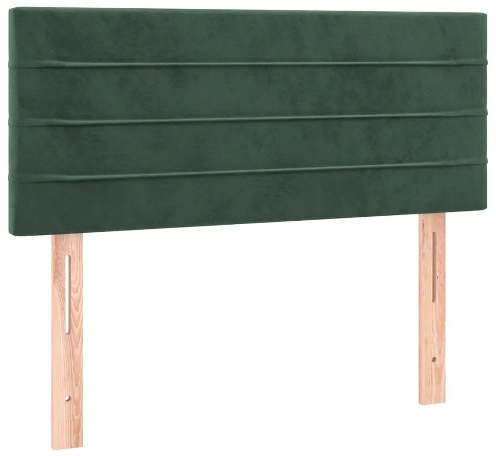 Cama boxspring com colchão 120x190 cm veludo verde-escuro