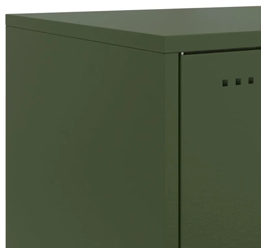 Mesa de cabeceira 36x39x43,5 cm aço verde-azeitona