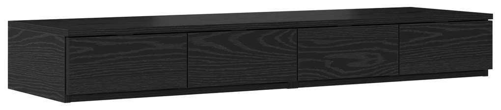 Cama de Armazenamento Preto Carvalho 120x190 cm