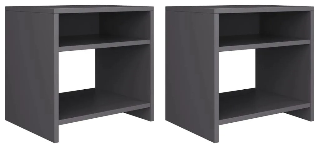 vidaXL Mesas de cabeceira 2 pcs 40x30x40 cm derivados de madeira cinza