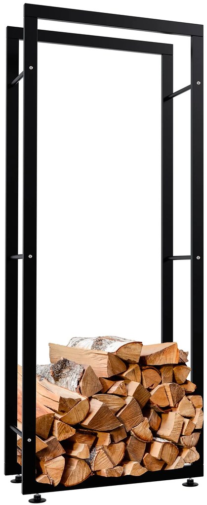 Suporte para lenha Keri V2 60 x 150 x 25 cm Preto