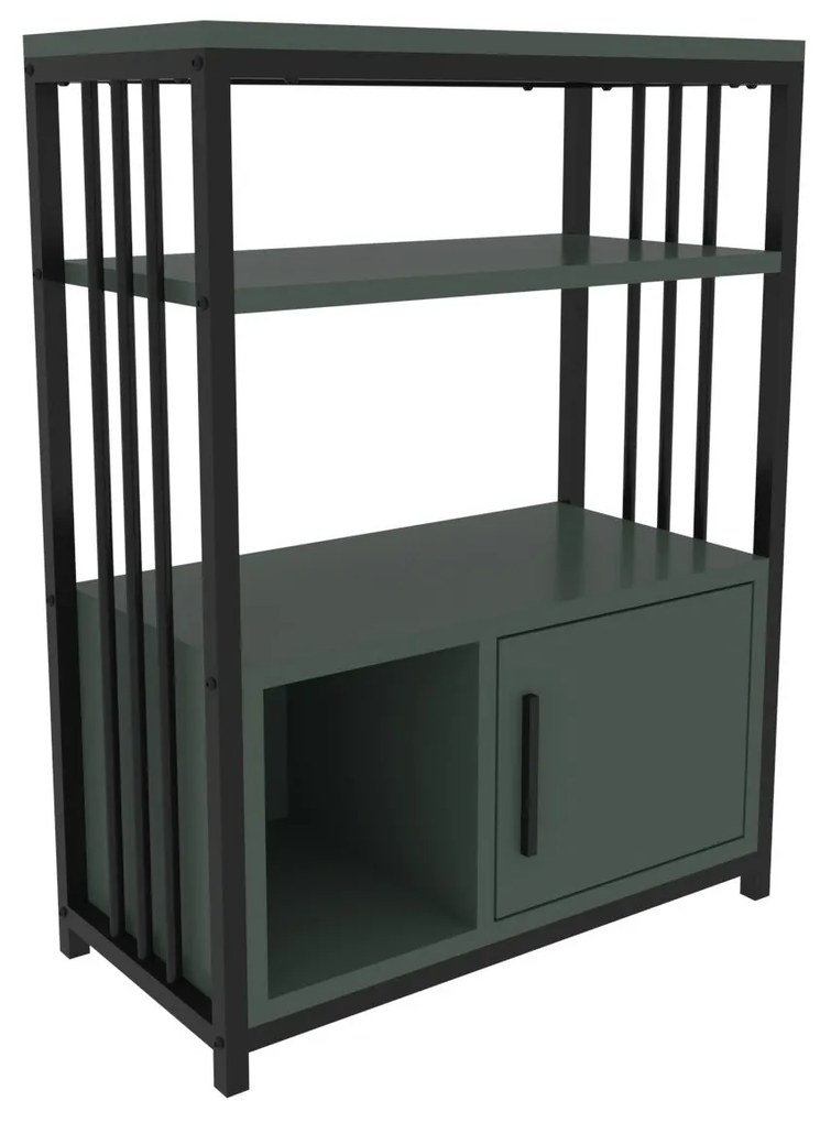 Estante Letos – Verde e Preto – 60 cm x 80 cm x 29,6 cm