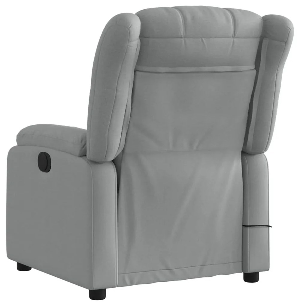 Poltrona de massagens reclinável elétrica tecido cinzento-claro