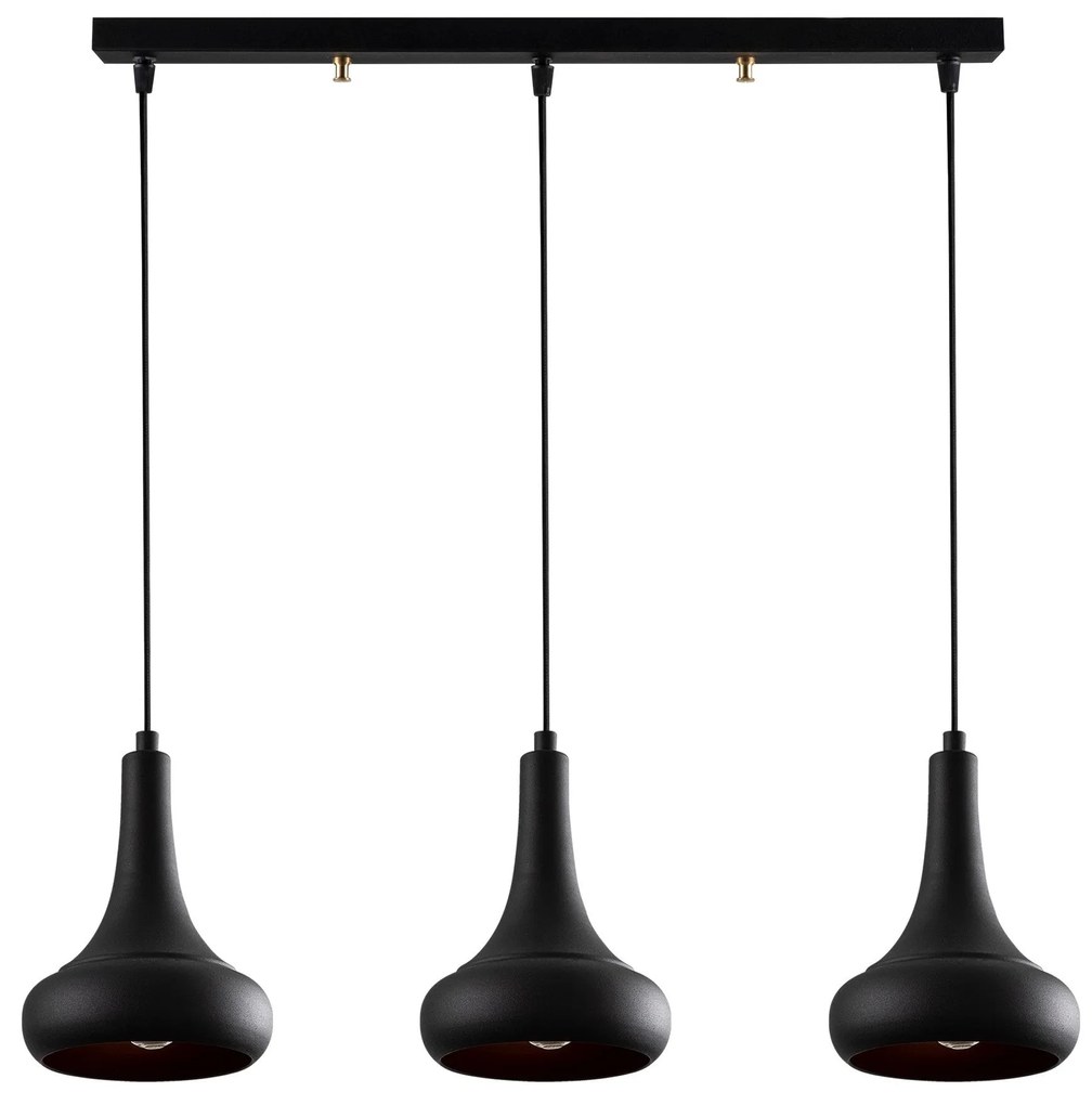 Chandelier Berceste – Preto – 66 x 16 cm