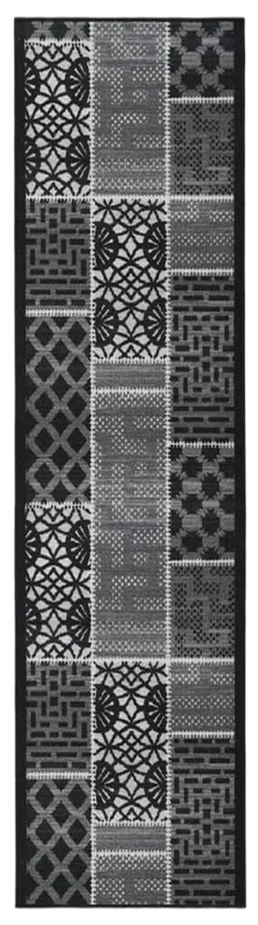vidaXL Tapete/passadeira 80x400 cm preto