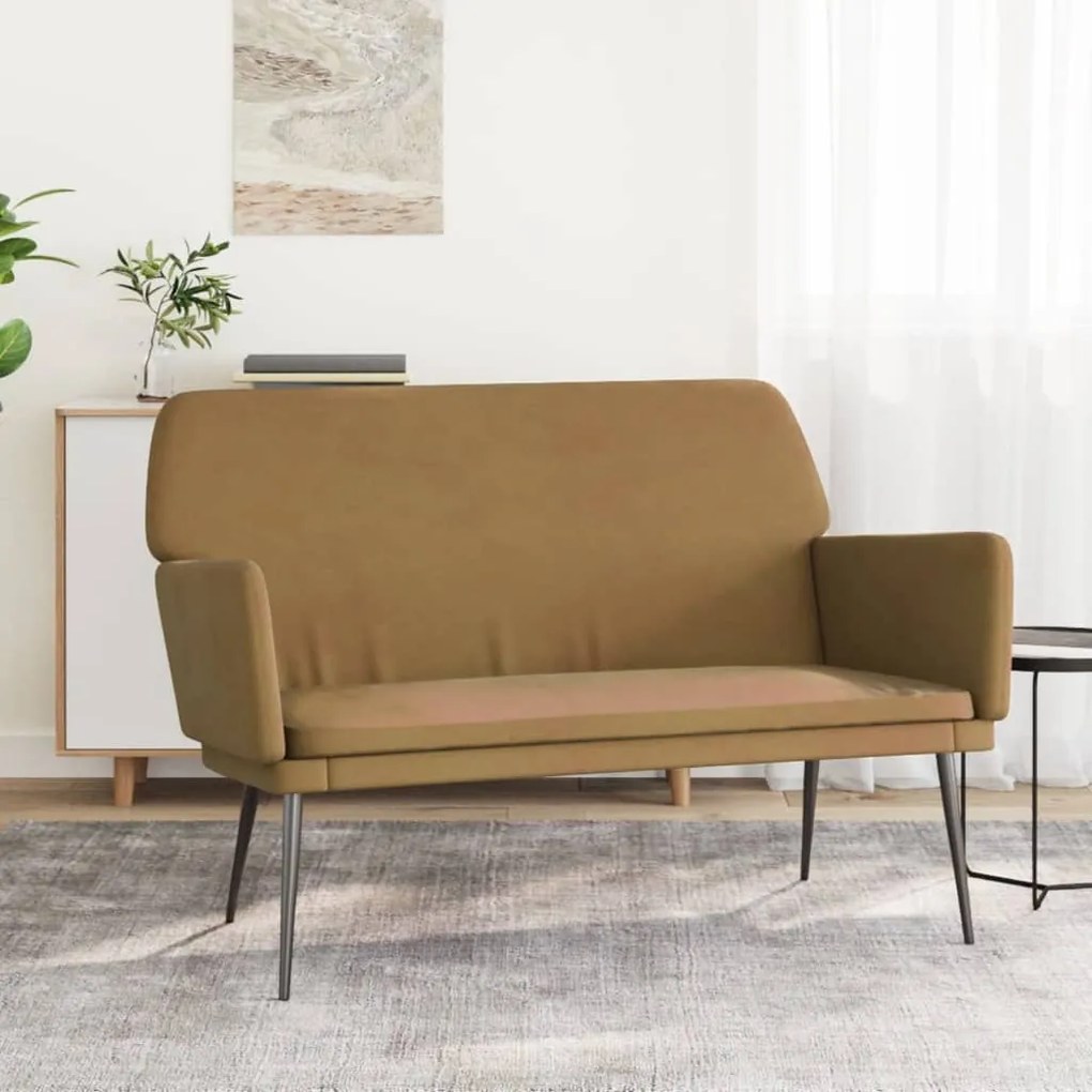 351389 vidaXL Banco 108x79x79 cm veludo castanho