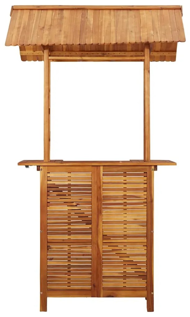Mesa de bar exterior c/ telhado 113x106x217 cm acácia maciça