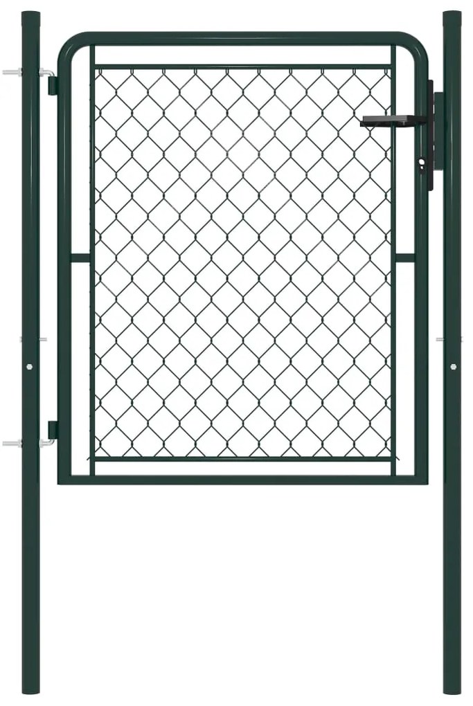 vidaXL Portão de jardim 100x75 cm aço verde