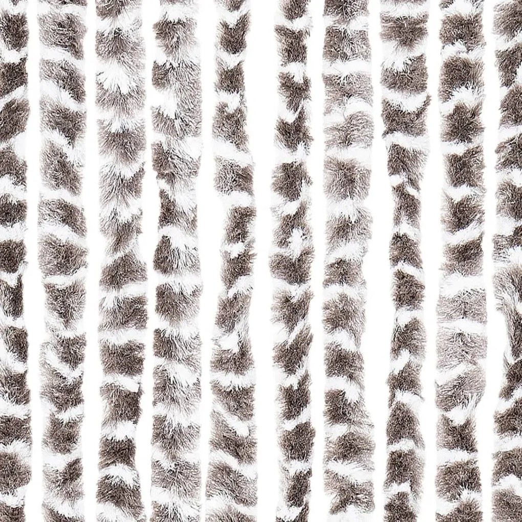 Cortina anti-insetos 100x230cm chenille cinza-acastanh./branco