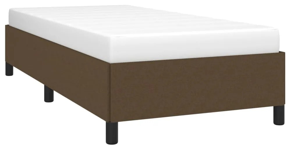 Estrutura de cama 90x200 cm tecido castanho-escuro