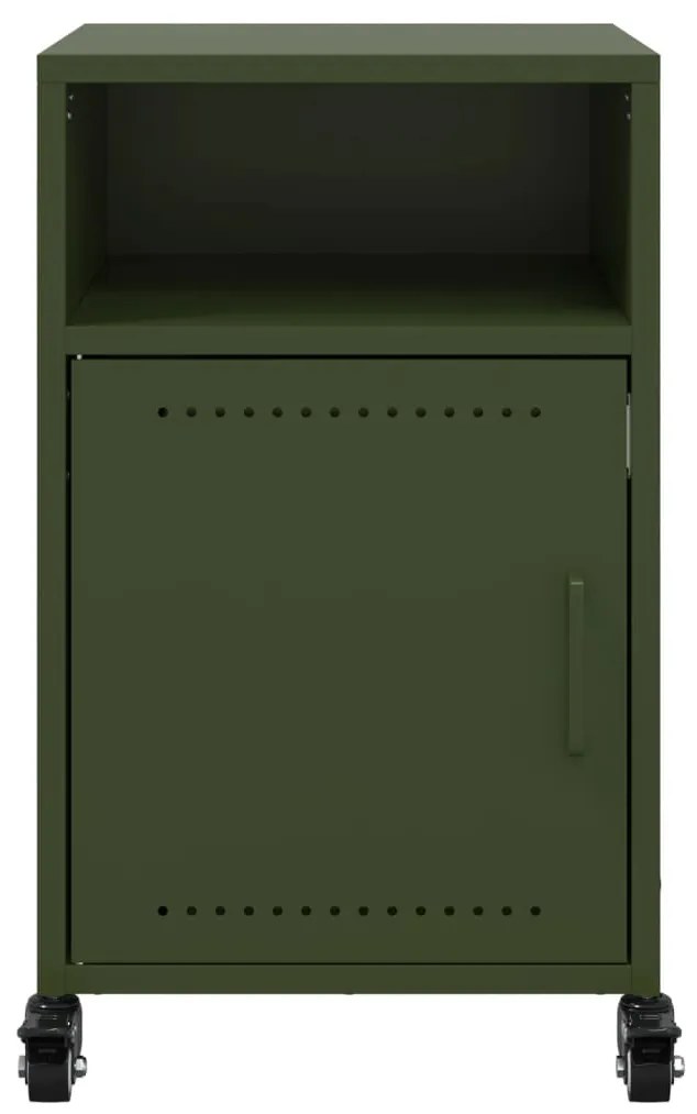 Mesa de cabeceira 36x39x59 cm aço verde-azeitona