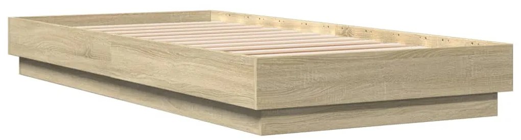 Estrutura de cama com luzes LED 90x200 cm carvalho sonoma