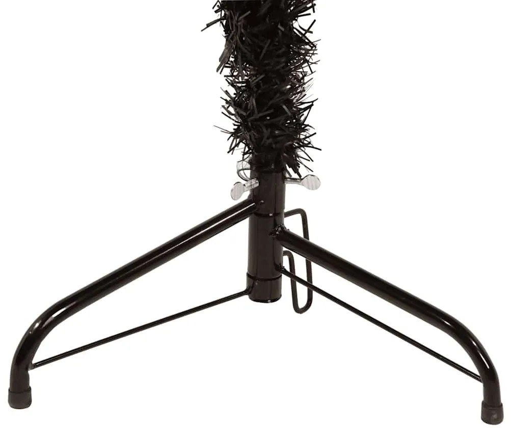 Meia árvore de Natal fina com suporte 240 cm preto