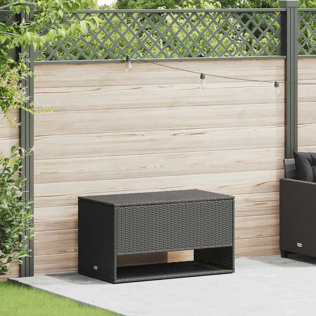 Caixa para almofadões de exterior 100x55x55,5 cm vime PE preto