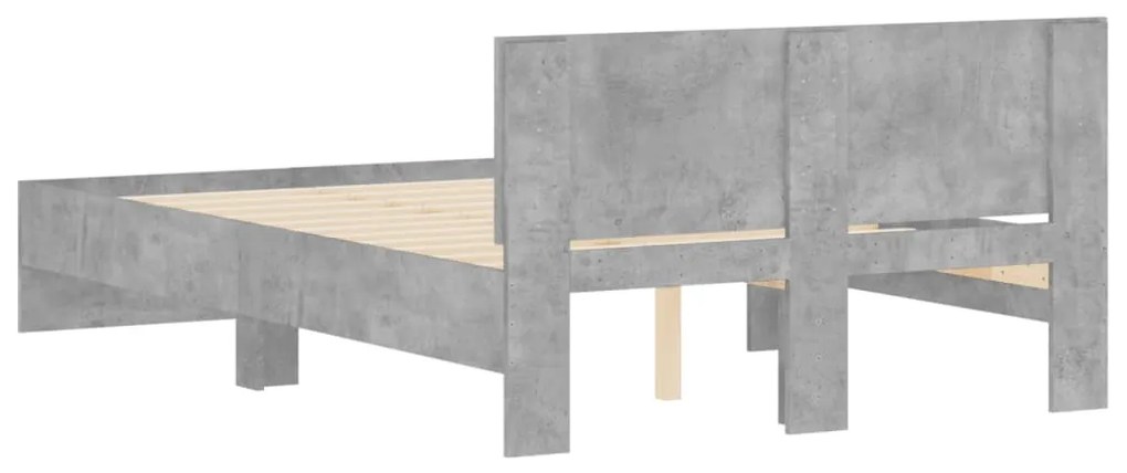 Estrutura de cama com cabeceira 120x190 cm cinzento cimento