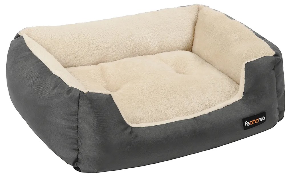Cama para cães FEANDREA, almofada reversível, 85 x 65 x 21 cm, cinza escuro