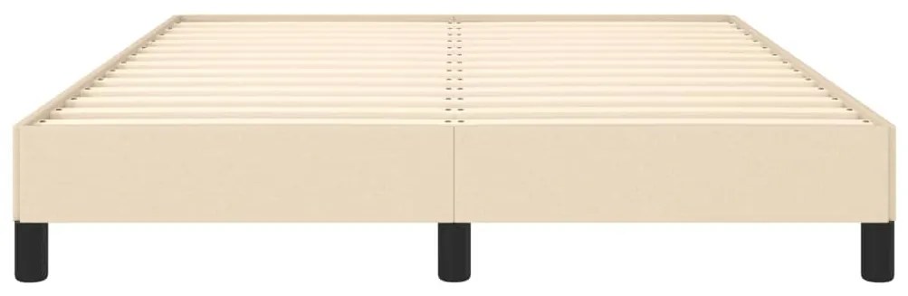 Estrutura de cama sem colchão 140x200 cm tecido cor creme