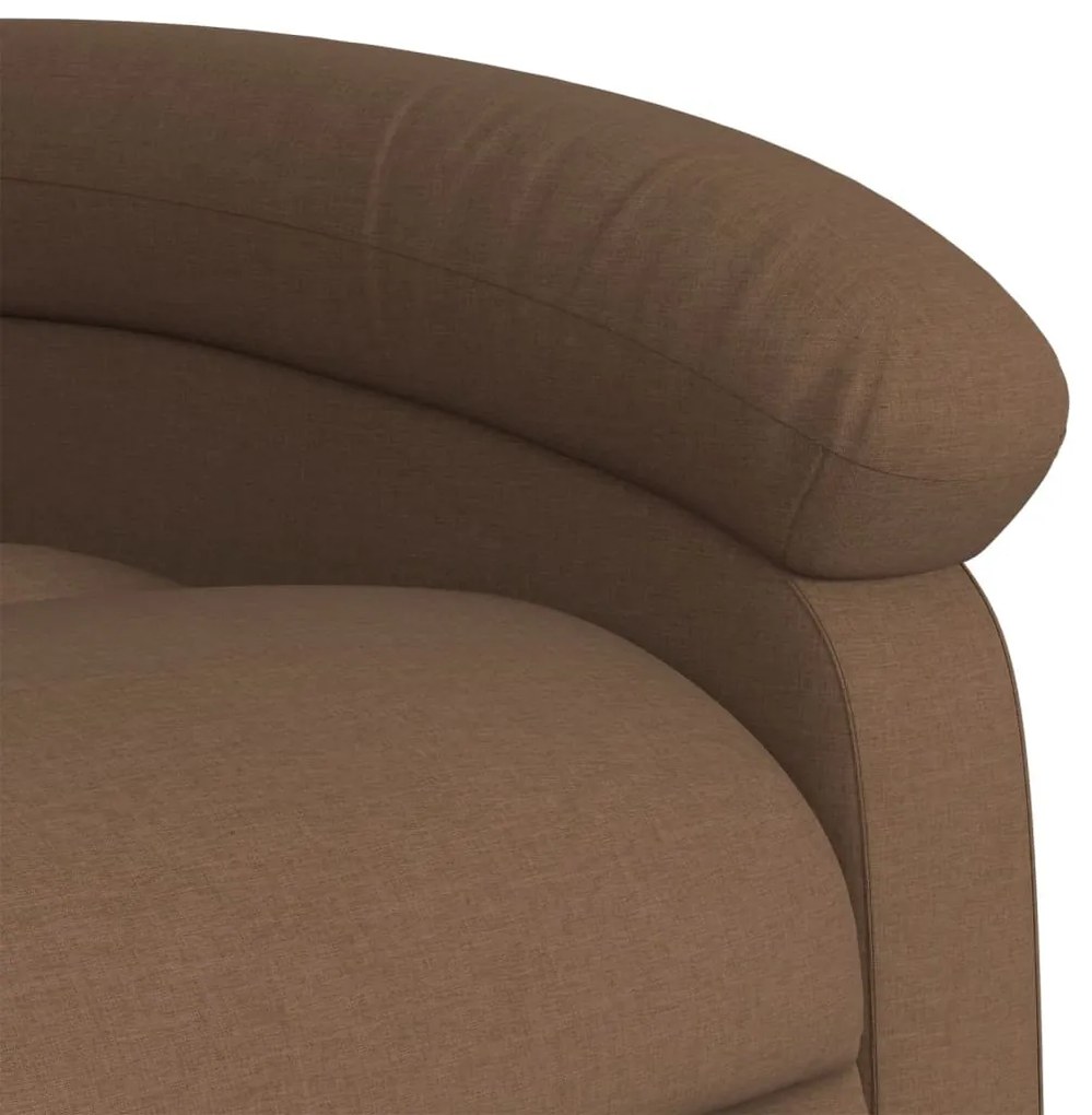 Poltrona reclinável massagens tecido castanho