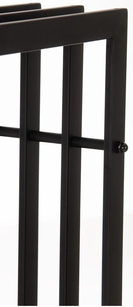 Suporte para lenha Irving em aço inoxidável 50 x 100 x 40 cm Preto