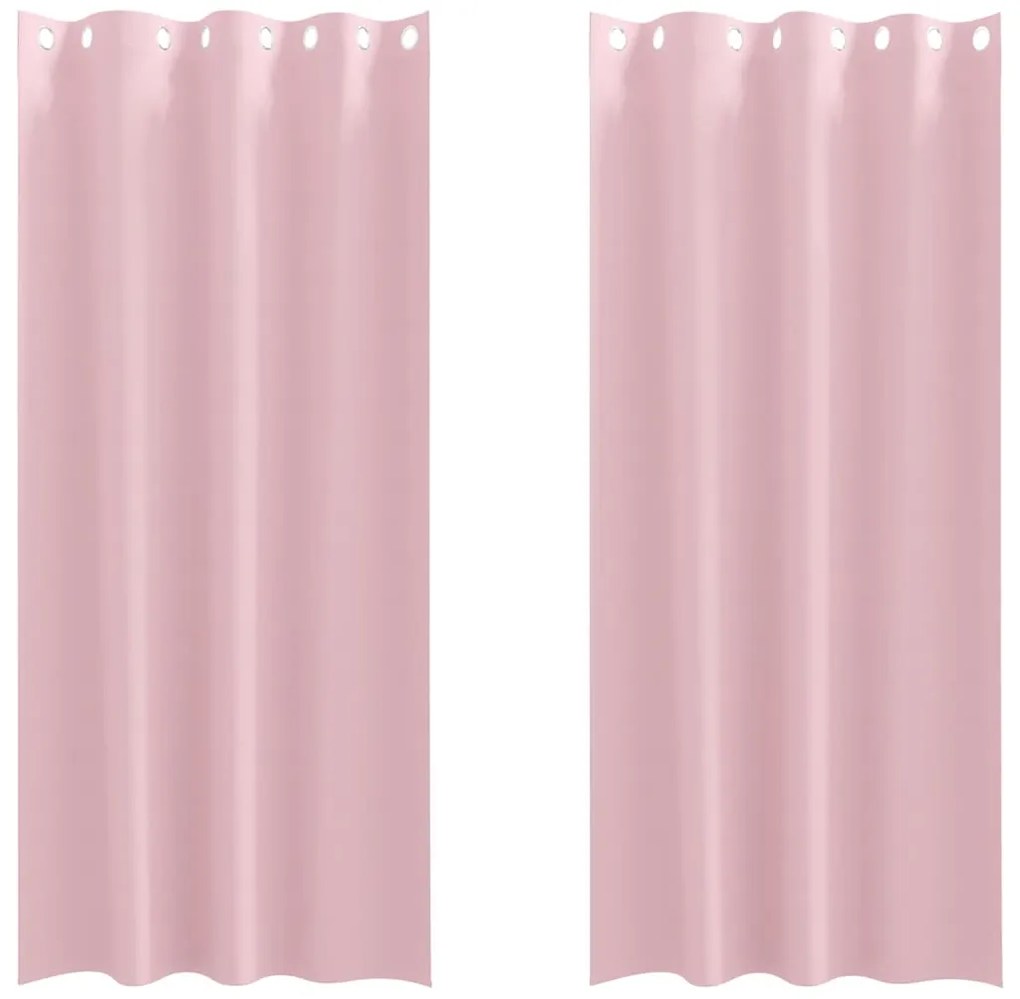 Cortinas com cortinas 2 pcs Rosa Bebê 245 x 140 cm Poliéster
