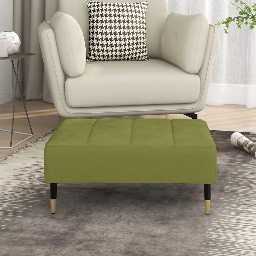 vidaXL Apoio de pés 78x56x32 cm veludo verde-claro