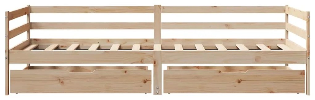 Sofá-cama com gavetas 80x200 cm madeira de pinho maciça