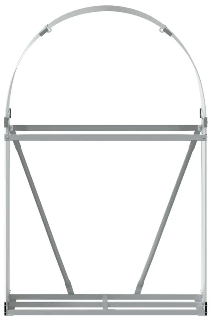 Suporte de lenha 80x45x120 cm aço galvanizado prateado