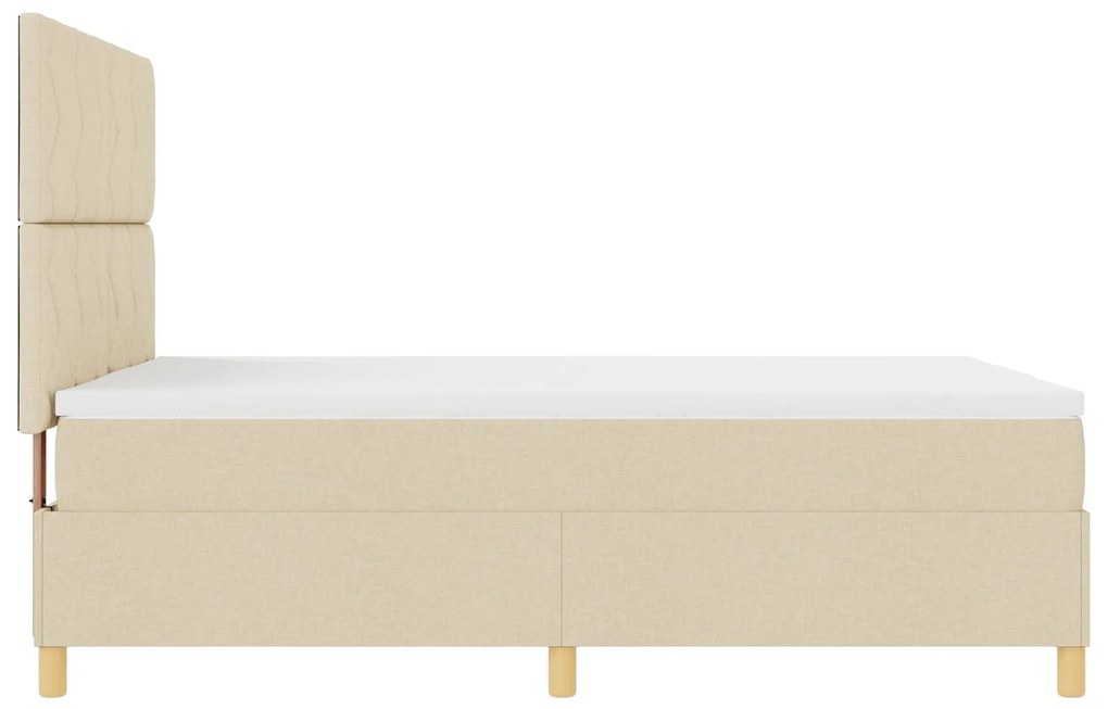 Cama Box Spring com Colchão Creme 140x200 cm Tecido