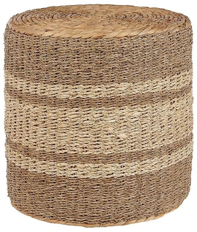 Pufe de fibras naturais em cor natural 40 x 40 cm BARBEL Beliani
