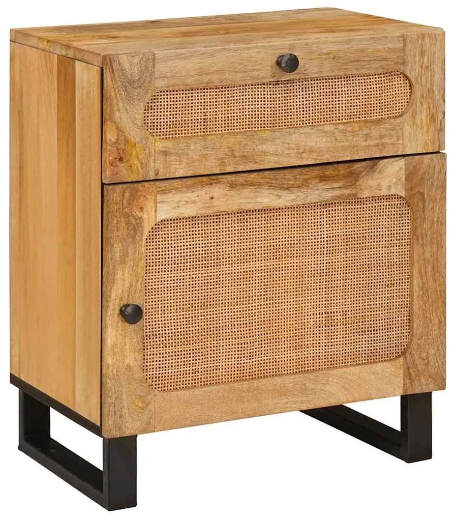 vidaXL Armário de Cabeceira com gaveta Natural 50 x 33 x 60 cm