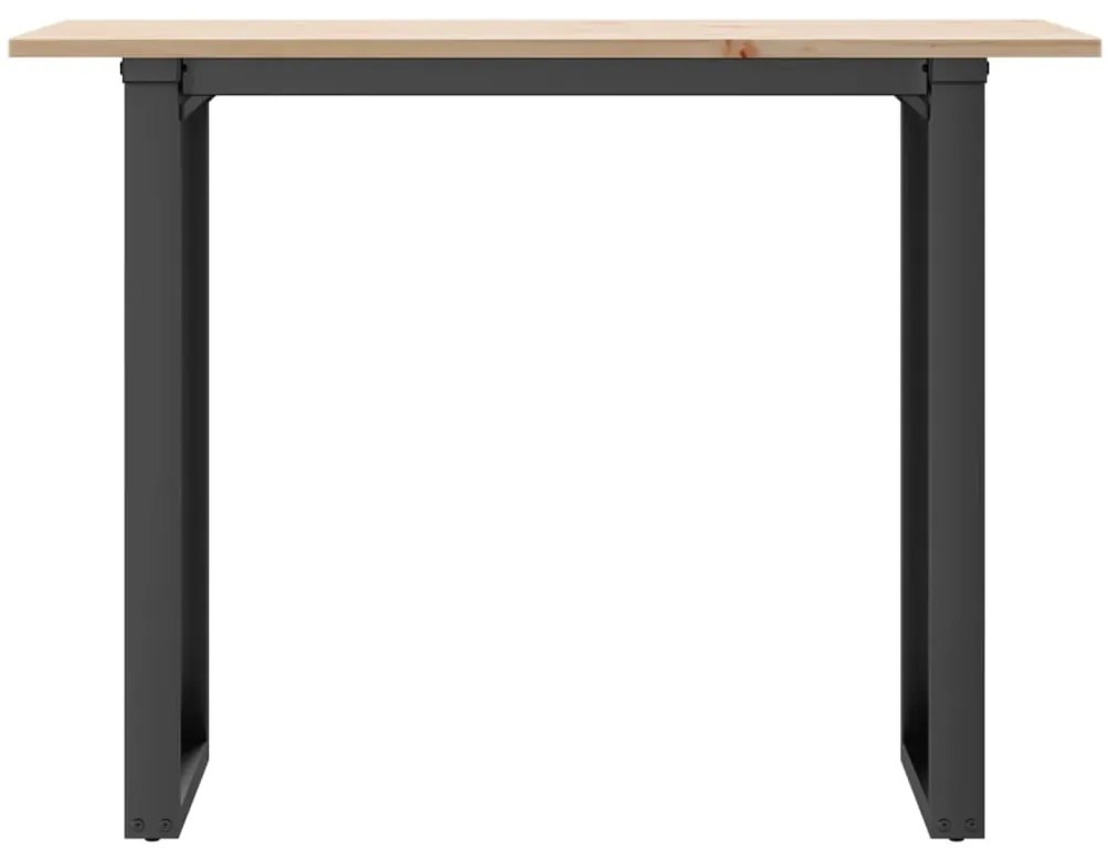Mesa de jantar estrutura em O 100x50x75cm pinho e aço