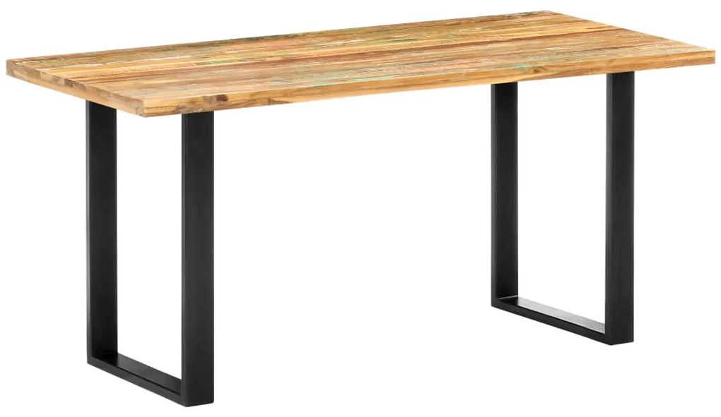 Mesa de jantar 160x80x75 cm madeira recuperada maciça