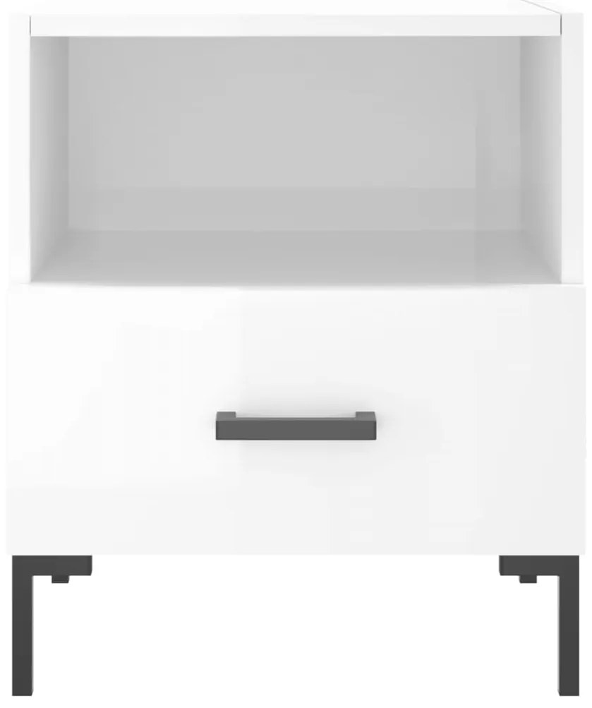 Mesa de cabeceira derivados de madeira branco brilhante